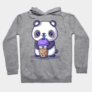 Cute Panda Drinking Milk Tea Boba Hoodie